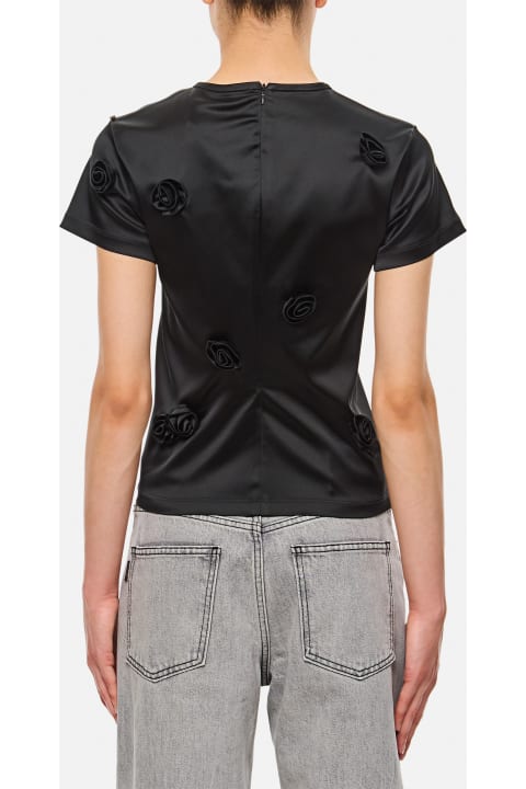 Homeware SportMax Mendoza Fitted Top With Black Embroidered Roses