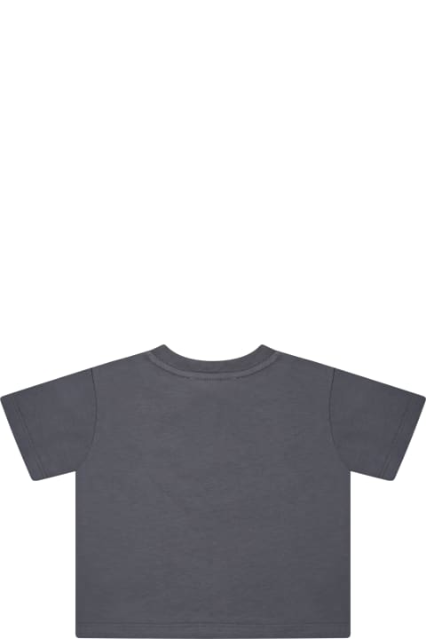 Gray T-shirt For Baby Boy With Logo