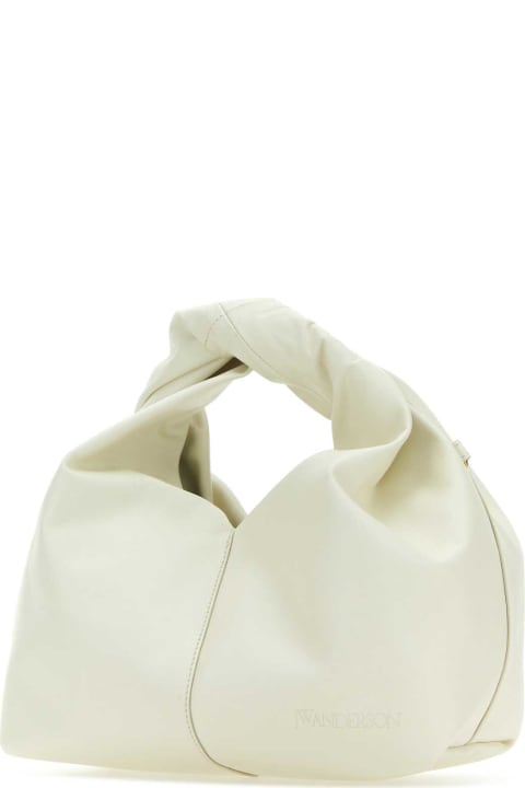 J.W. Anderson Bags for Women J.W. Anderson Ivory Leather Mini Twister Hobo Handbag