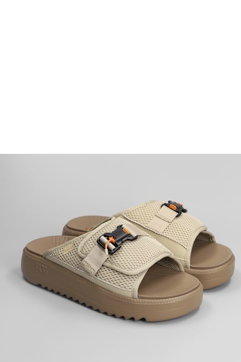 UGG for Kids UGG Maxxer Slide 2.0 Flats In Beige Fabric