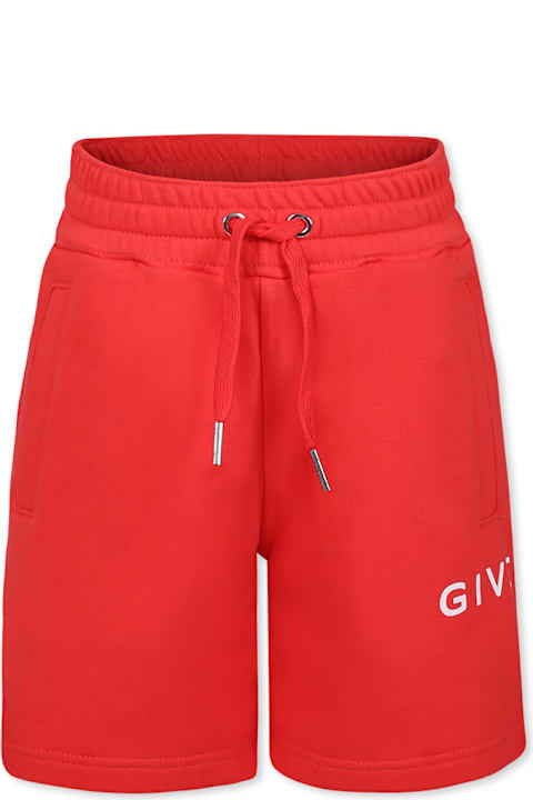Homeware Givenchy Red Shorts For Boy With Logo