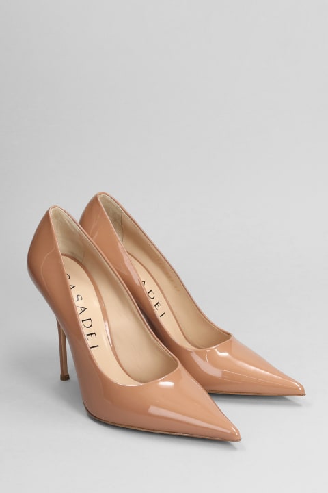 High-Heeled Shoes for Women Casadei Pumps In Powder Patent Leather