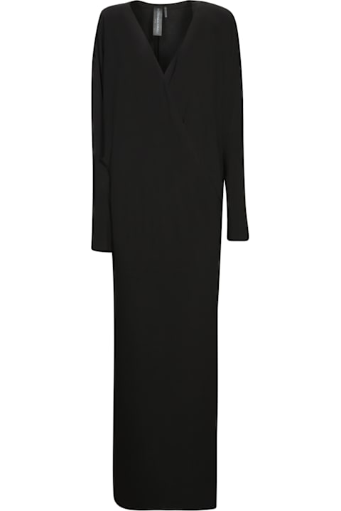 Homeware Norma Kamali Black Long Wrap Slit Dress