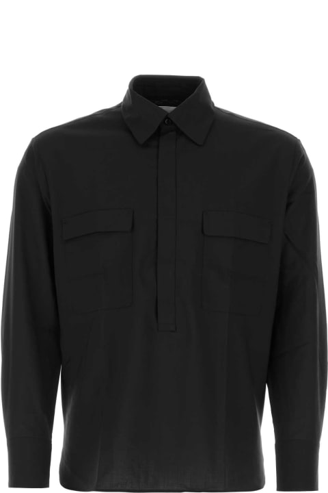 PT01 Clothing for Men PT01 Black Wool Shirt