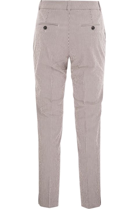 Peserico Clothing for Women Peserico Seersucker Cotton Cigarette Trousers