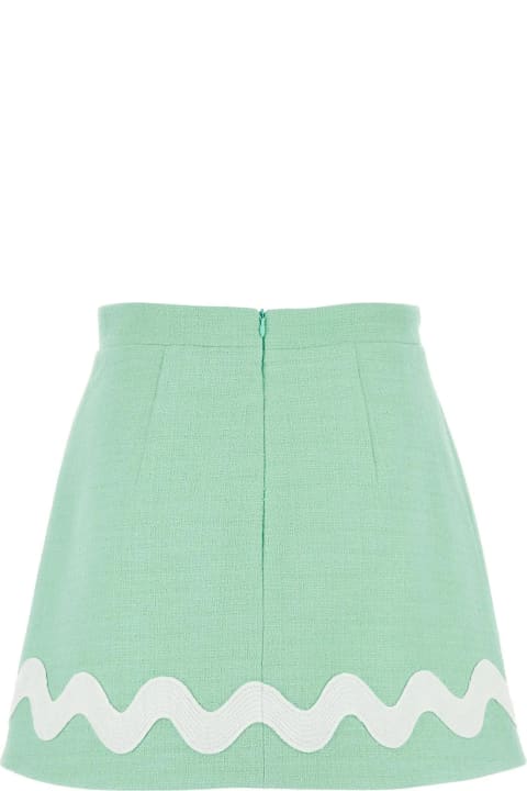 Patou for Women Patou Sea Green Tweed Mini Skirt