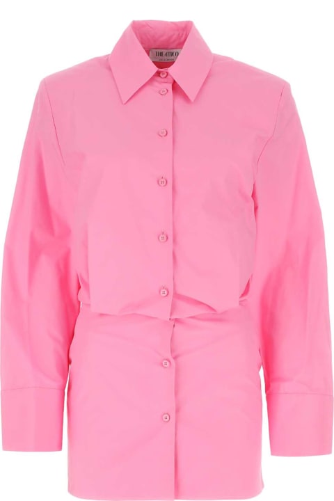 Clothing Sale for Women The Attico Pink Poplin Margot Shirt Mini Dress