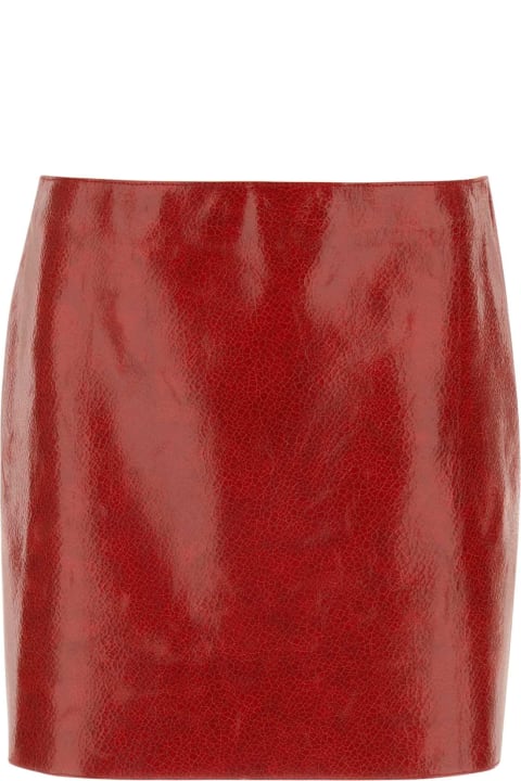 Prada Coats & Jackets for Women Prada Red Leather Mini Skirt