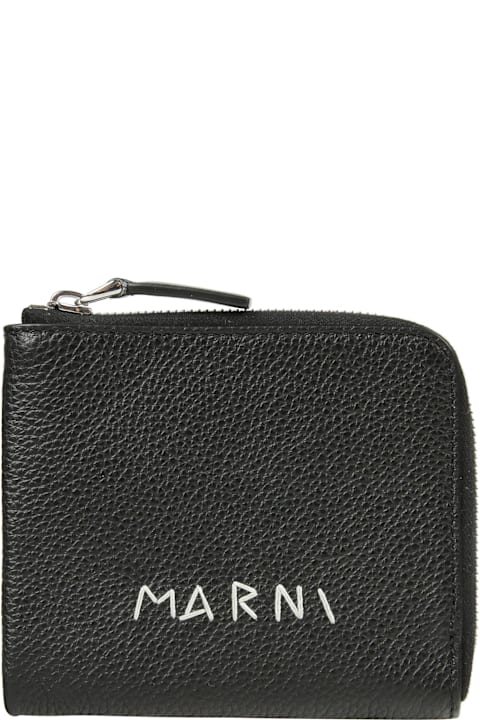 Marni محافظ لـ السيدات Marni Logo-embroidered Zipped Wallet