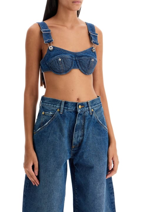 Jean Paul Gaultier Topwear for Women Jean Paul Gaultier 'denim Overall Bralette With Buck