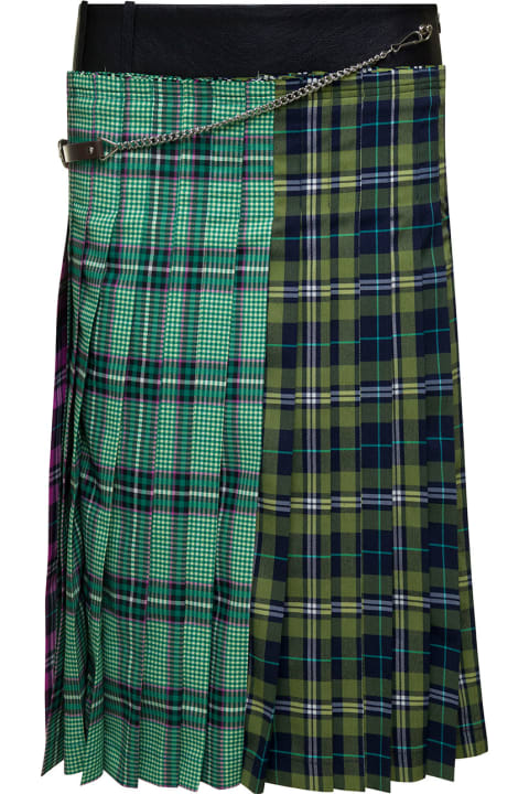 Andersson Bell Skirts for Women Andersson Bell Midi Multicolor Skirt With Chain And Check Motif In Fabric Woman