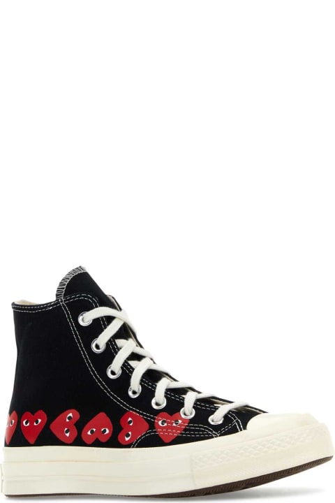 Shoes for Women Comme des Garçons Play Black Canvas Comme Des Garã§ons X Converse Sneakers