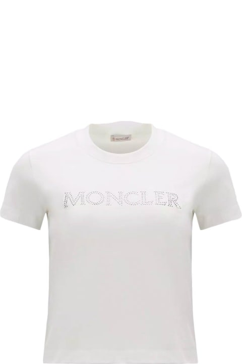 Moncler Topwear for Women Moncler Logo Embellished Crewneck T-shirt