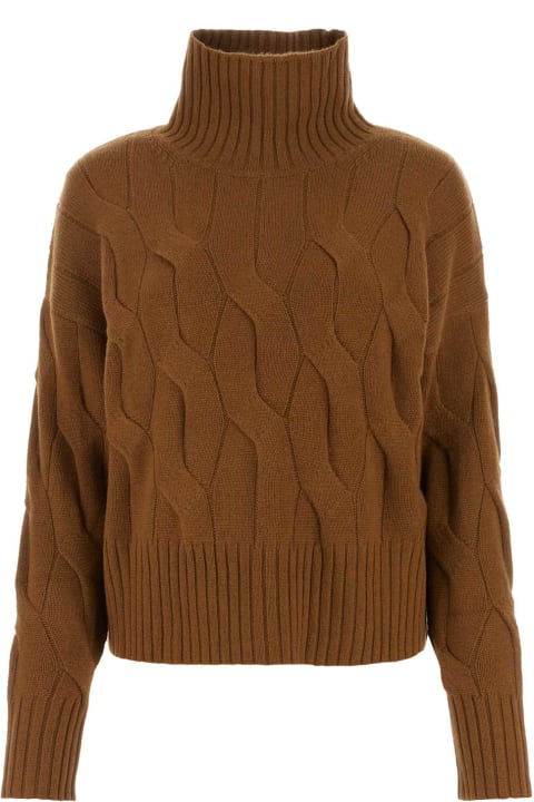 Max Mara Studio Sweaters for Women Max Mara Studio Brown Wool Blend Sweater