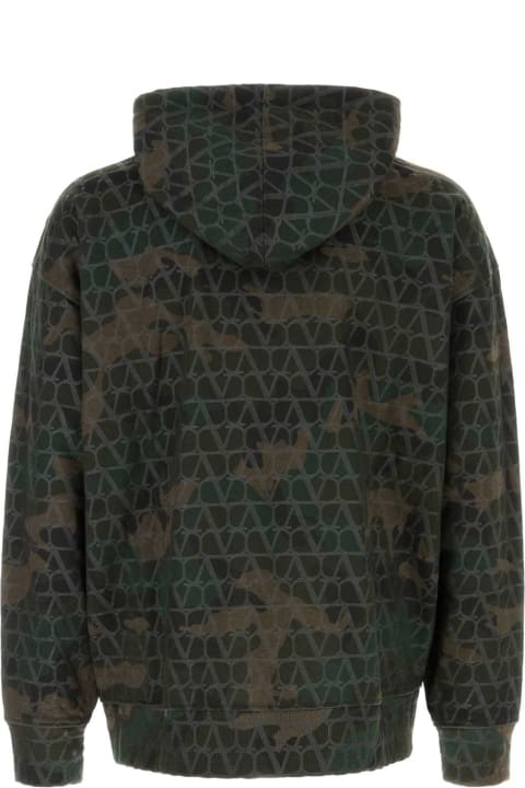 الملابس لـ القسم الرجالي Valentino Garavani Printed Cotton Blend Oversize Sweatshirt