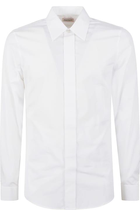 Homeware Alexander McQueen Round Hem Plain Slim Shirt