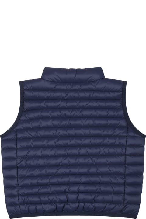 Save the Duck Coats & Jackets for Baby Girls Save the Duck Blue Kit Vest For Baby Boy With Logo