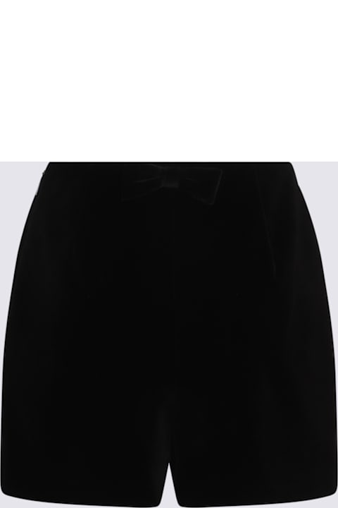 Valentino Garavani سراويل طويلة وقصيرة لـ السيدات Valentino Garavani Black Cotton Shorts