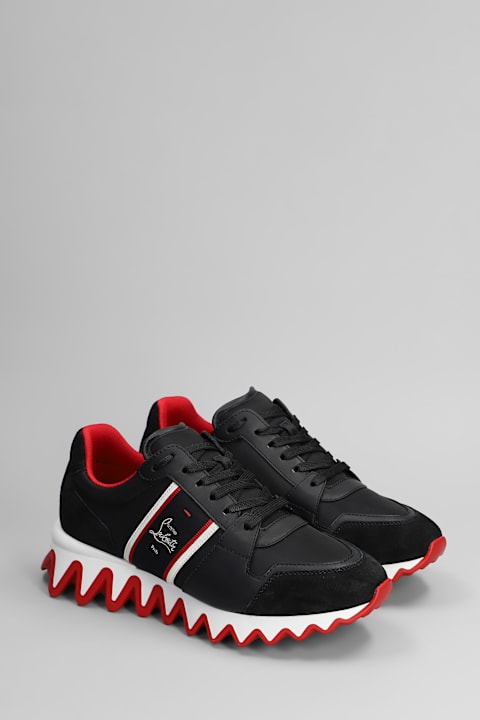 メンズ Christian Louboutinのシューズ Christian Louboutin Nastroshark Sneakers In Black Suede And Leather