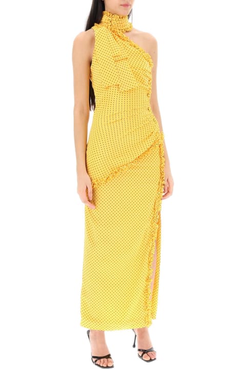 Alessandra Rich for Women Alessandra Rich Polka Dot One-shoulder Maxi Dress