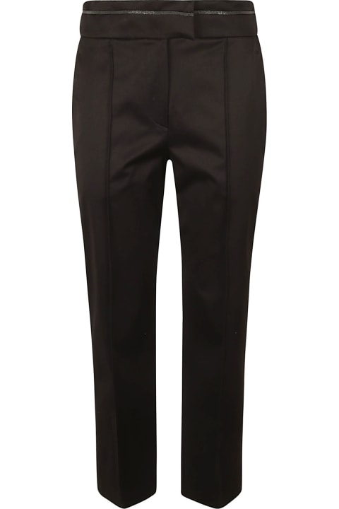 Brunello Cucinelli Sale for Women Brunello Cucinelli High Embellished Waist Plain Crop Trousers