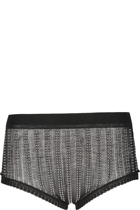 Paco Rabanne Underwear & Nightwear for Women Paco Rabanne Black Knitted High Waisted Briefs With Studs