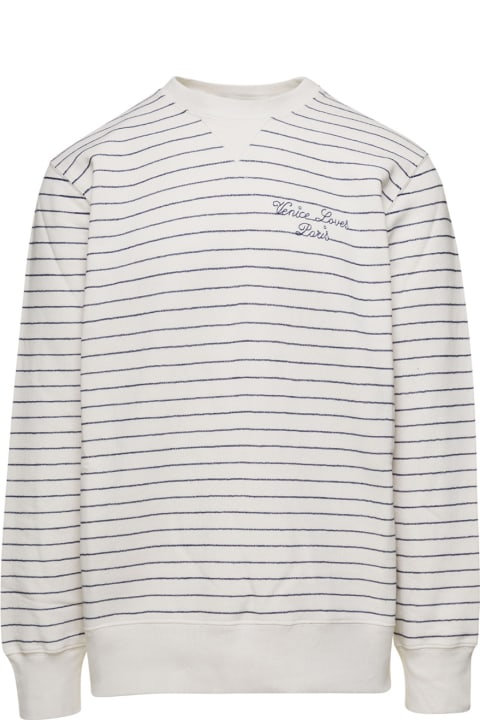 Golden Goose Sale for Men Golden Goose Journey M's Crew Neck Sweatshirt/striped Cotton+venice Loves Paris Logo