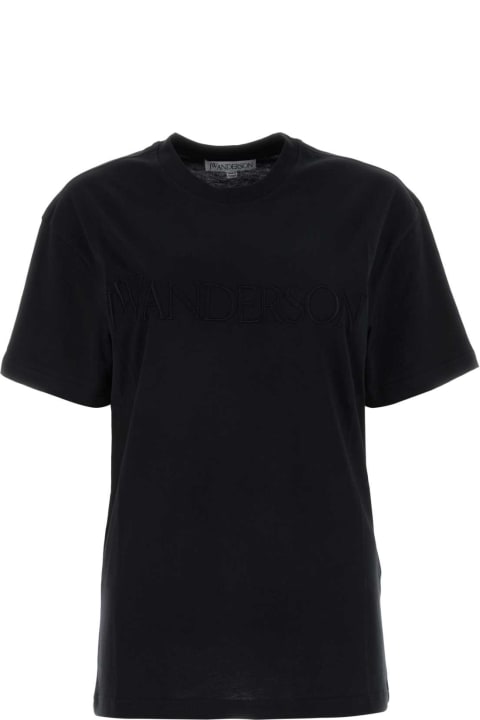 J.W. Anderson Topwear for Women J.W. Anderson Black Cotton T-shirt