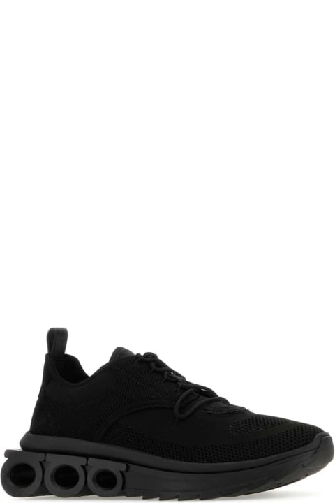 Ferragamo Shoes for Men Ferragamo Black Tech Knit Nima Sneakers