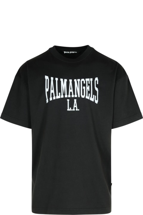 Palm Angels Topwear for Men Palm Angels 'college' Black Cotton T-shirt