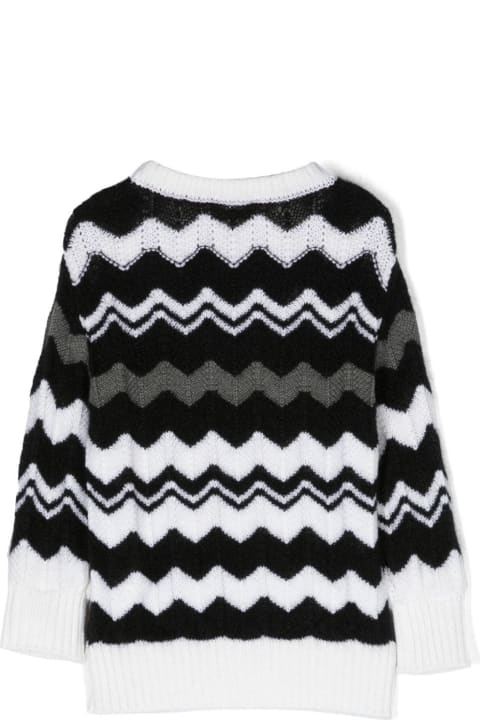 Missoni Kids Sweaters & Sweatshirts for Boys Missoni Kids Black And White Chevron Pattern Pullover