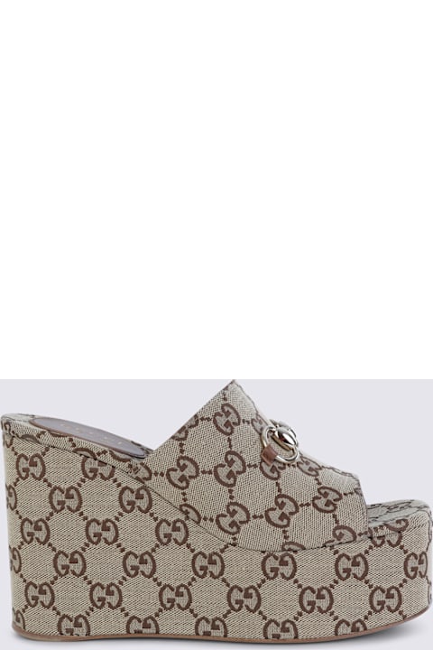 Gucci Beige Cotton Sandals