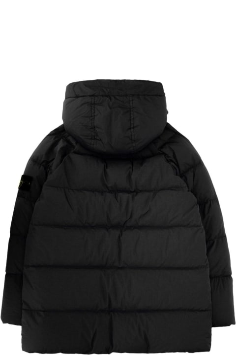 Sale for Boys Stone Island Compass-motif Long-sleeved Padded Coat