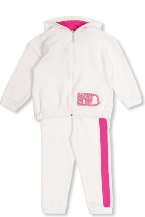 Bodysuits & Sets for Baby Girls Moncler Logo Flocked Long-sleeved Tracksuit
