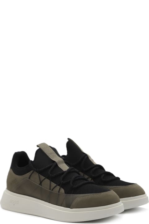 Mesh Sneakers With Suede Inserts
