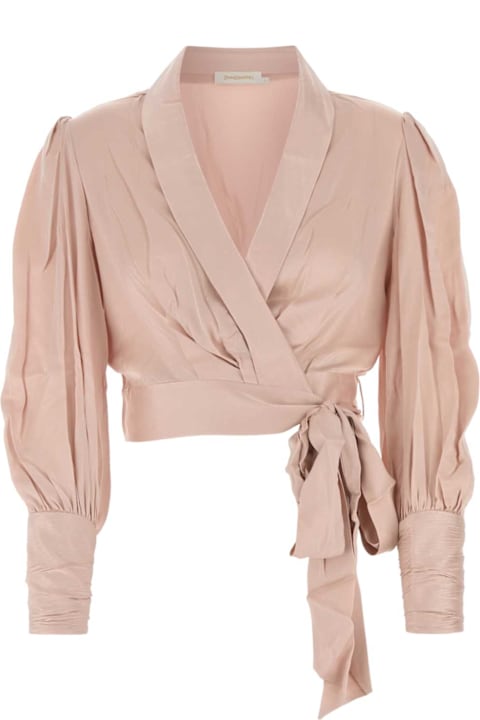 Zimmermann for Women Zimmermann Pastel Pink Silk Wrap Blouse