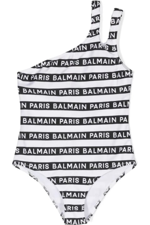 Swimwear for Girls Balmain One-piece Swimwear With Printed Logo Ribbons