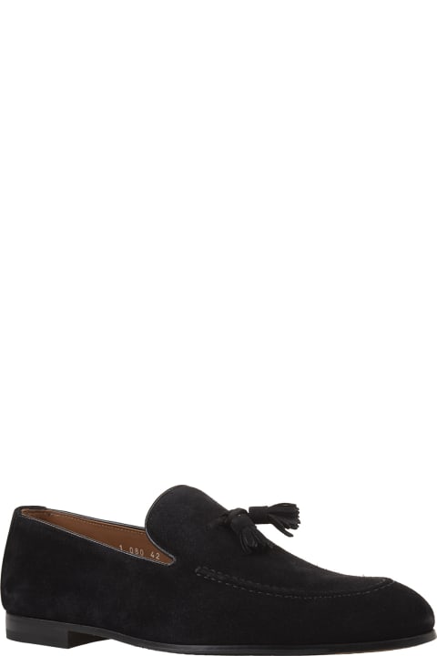 Doucal's Loafers & Boat Shoes for Women Doucal's Black Suede Loafers With Tassels