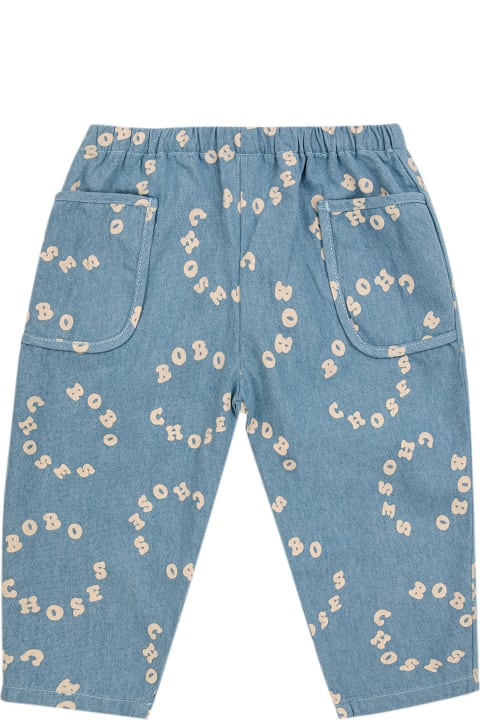Bobo Choses Bottoms for Baby Boys Bobo Choses Denim Jeans For Babies With All-over Circle Logo
