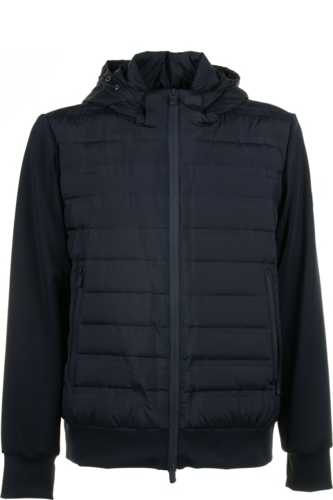 People Of Shibuya Clothing for Men People Of Shibuya Blue Quilted Jacket With Zip