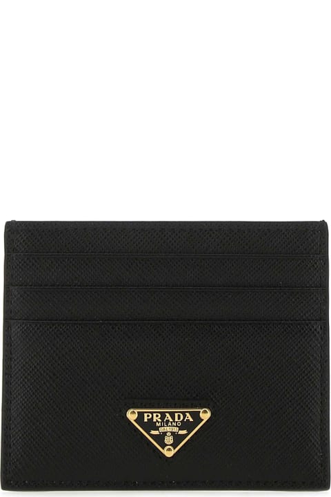 Sale for Women Prada Black Leather Card Holder