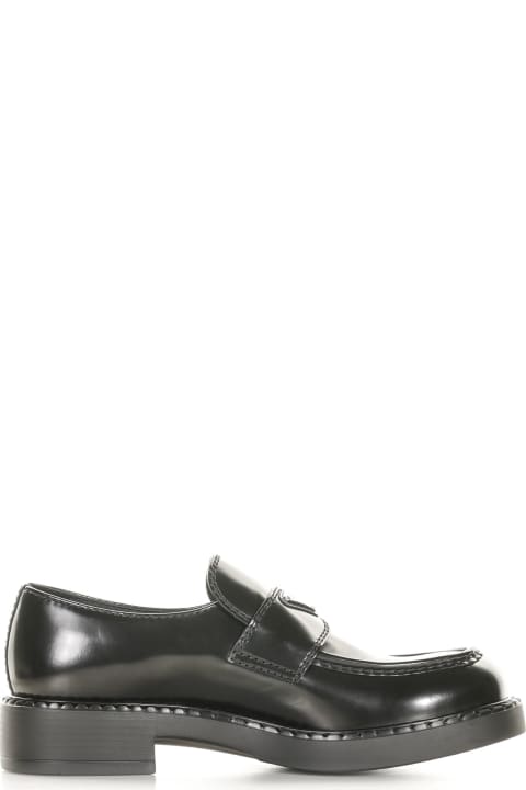 Prada Shoes for Men Prada Chocolate Loafers In Brushed Leather