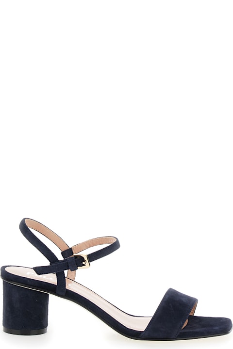 Pollini Shoes for Women Pollini Blue Sandals With Square Toe And Adjustable Strap In Suede Woman