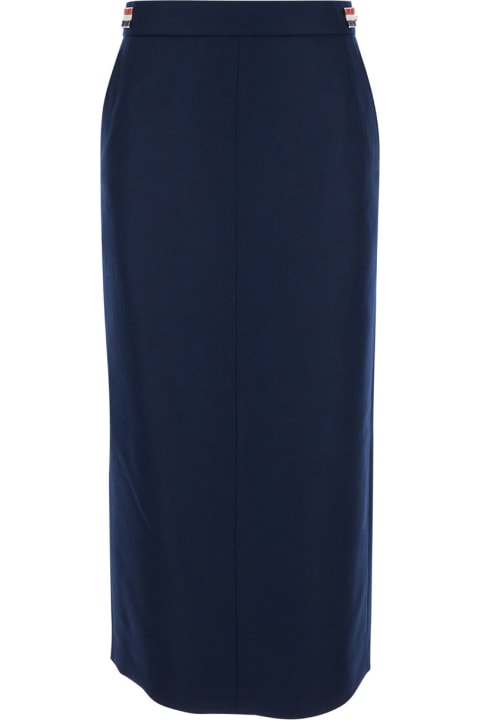 أدوات منزلية Thom Browne Calf Legth Side Tab Skirt In Solid Wool Twill