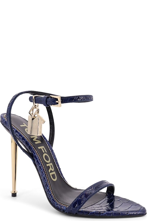 Tom Ford Laminated Leather Sandals With Iconic Padlock