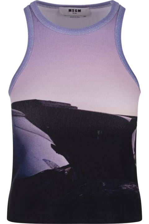 Fashion for Women MSGM Ribbed Tank Top With Print