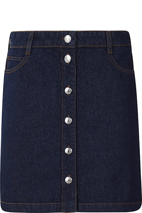 Maison Kitsuné Skirts for Women Maison Kitsuné Buttoned Denim Mini Skirt