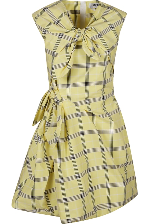 ウィメンズ新着アイテム MSGM Bow Detail Check Patterned Flare Dress