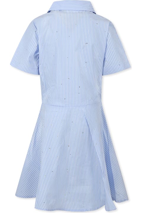 Palm Angels فساتين لـ بنات Palm Angels Light Blue Dress For Girl With Logo
