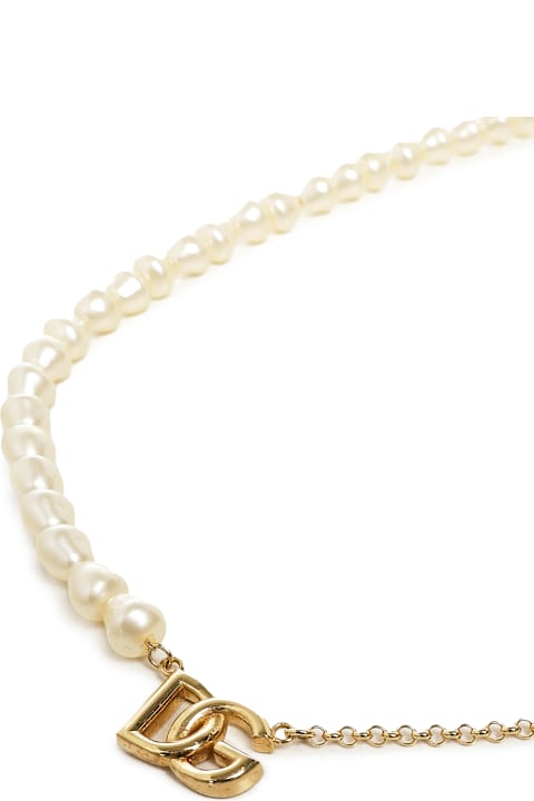 Dolce & Gabbana Jewelry for Women Dolce & Gabbana Chain Necklace With Pearls And Logo